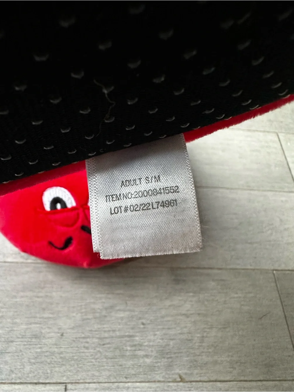 Kids Red M&M Character Plush Embroidered Warm Soft Slippers S/M Comfy